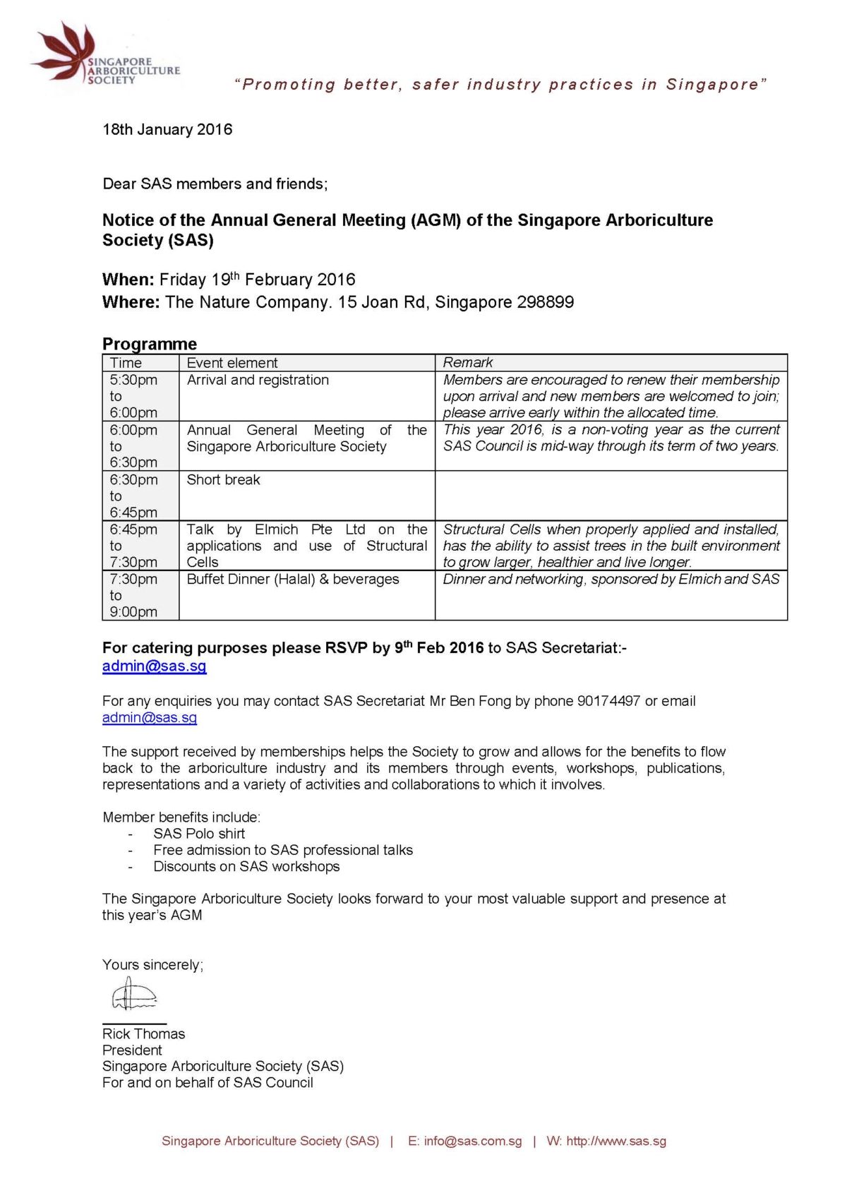 Sas Annual General Meeting 2016 Atp Asia Tree Preservation Ltd Sas Annual General Meeting 2016 Atp Asia Tree Preservation Ltd
